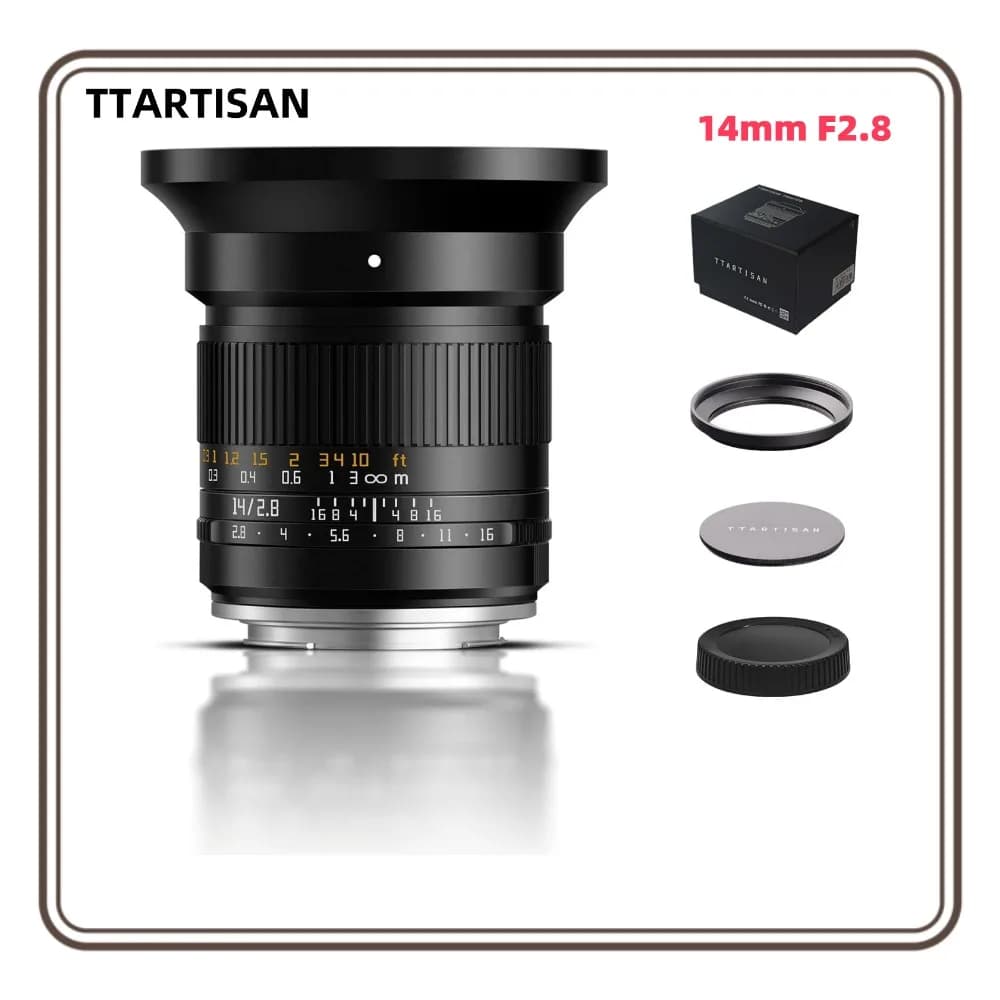 TTARTISAN 14mm F2.8 Full Frame MF Prime ASPH ultra wide-angle lens for Sony E Canon RF Nikon ZL Mount A7III A7IV