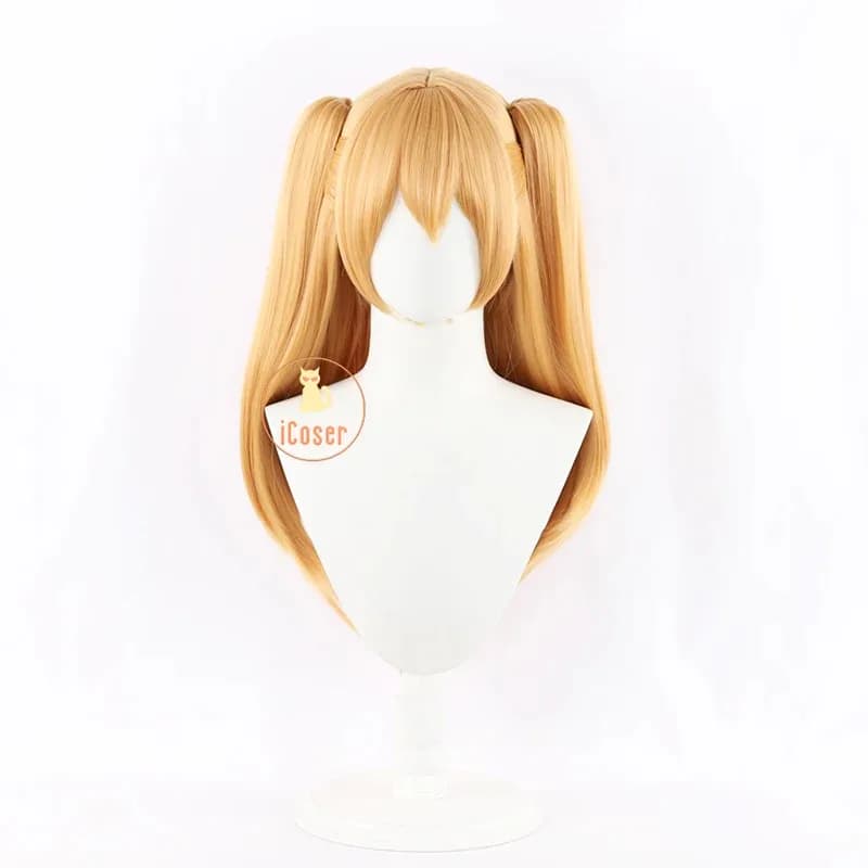 Anime 2.5 Dimensional Seduction Lilysa Amano Liliel Cosplay Wig Yellow Double Ponytail Long Hair Halloween Party for Women Props