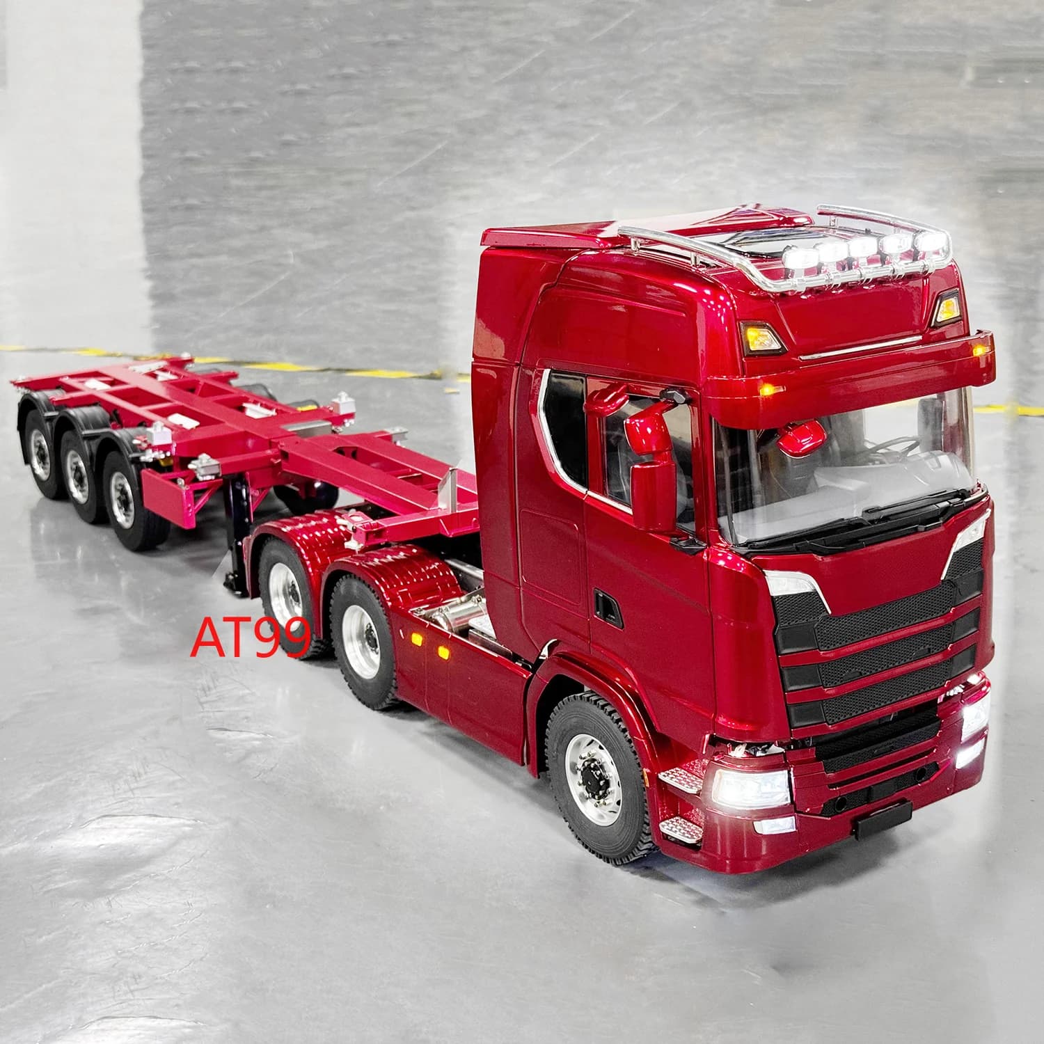 1/14 6x6 rimorchio Tamiya 770s rimorchio camion telaio in metallo con sistema di illuminazione e suono elettrico telecomando auto giocattolo ragazzo