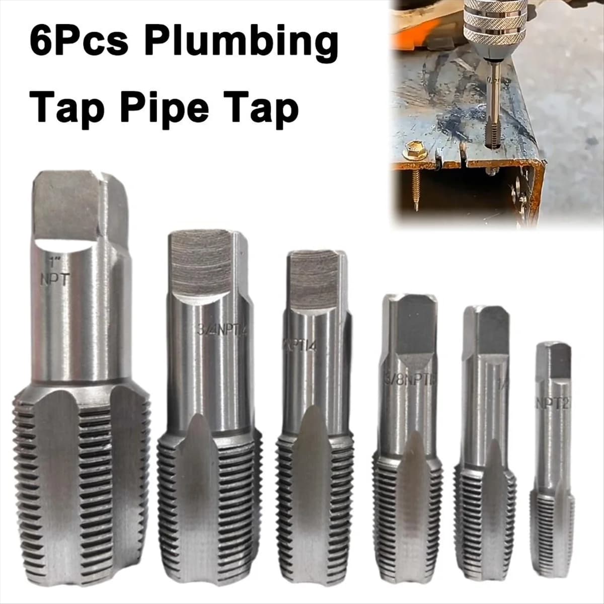 AA25 6 Piece NPT Pipe Faucet Set NPT Faucet Set for Hydraulic Thread with Housing Toolkit for Thread