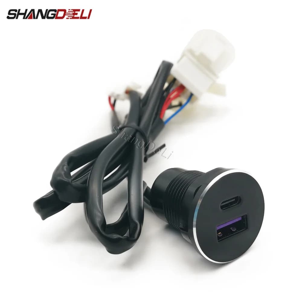 Dual USB Charger for Cars with cigarette lighter socket, USB Type C port PD QC3.0, Compatible with Sagitar Golf Passat, Car Accessories