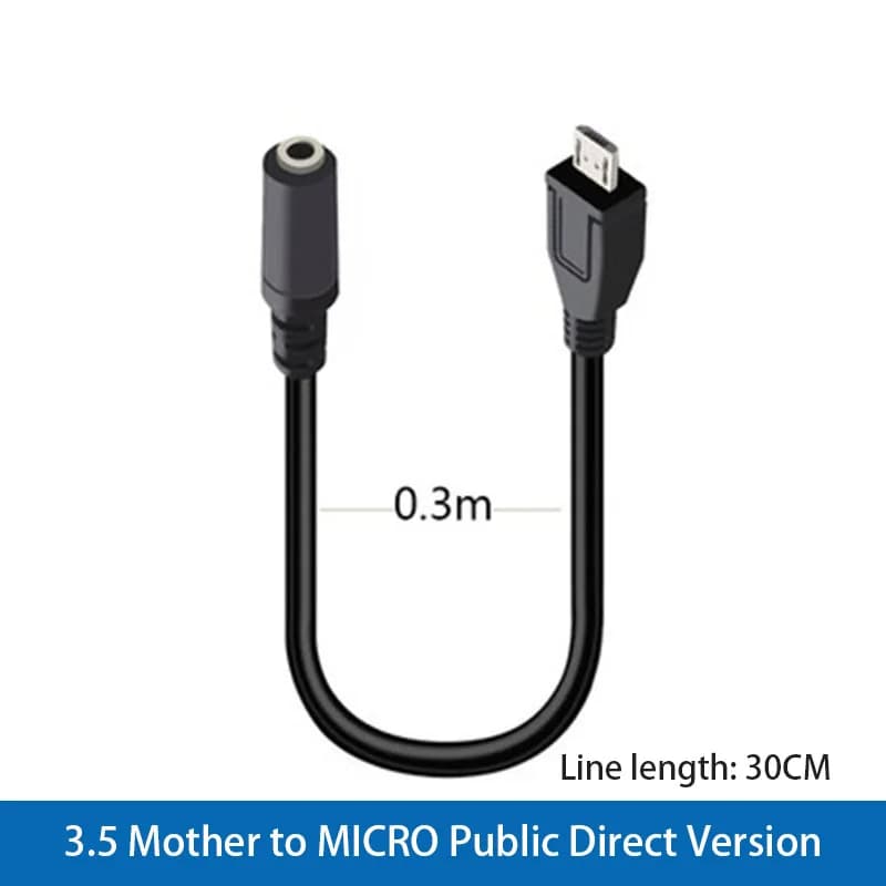 Cavo adattatore Audio da Micro USB a 3.5 con curvatura a 90 gradi V8 cavo adattatore dritto MICRO maschio per cuffie da Android a 3.5mm femmina
