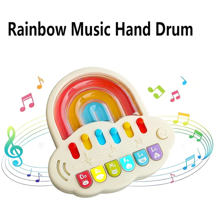 Pianoforte Musicale Arcobaleno per Bambini, Tavola delle Attività per l'Educazione Precoce, Giocattolo Educativo Montessori, Giochi per l'Educazione Precoce dei Bambini