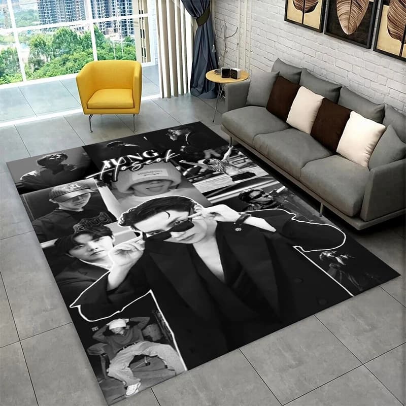 Famoso Tappeto Antiscivolo B-BTS Jung Hoseok J Hope Kpop per Soggiorno, Camera da Letto, Sala Giochi, Tappetino per Pavimento, Arredo Casa, Tappeto per Cameretta