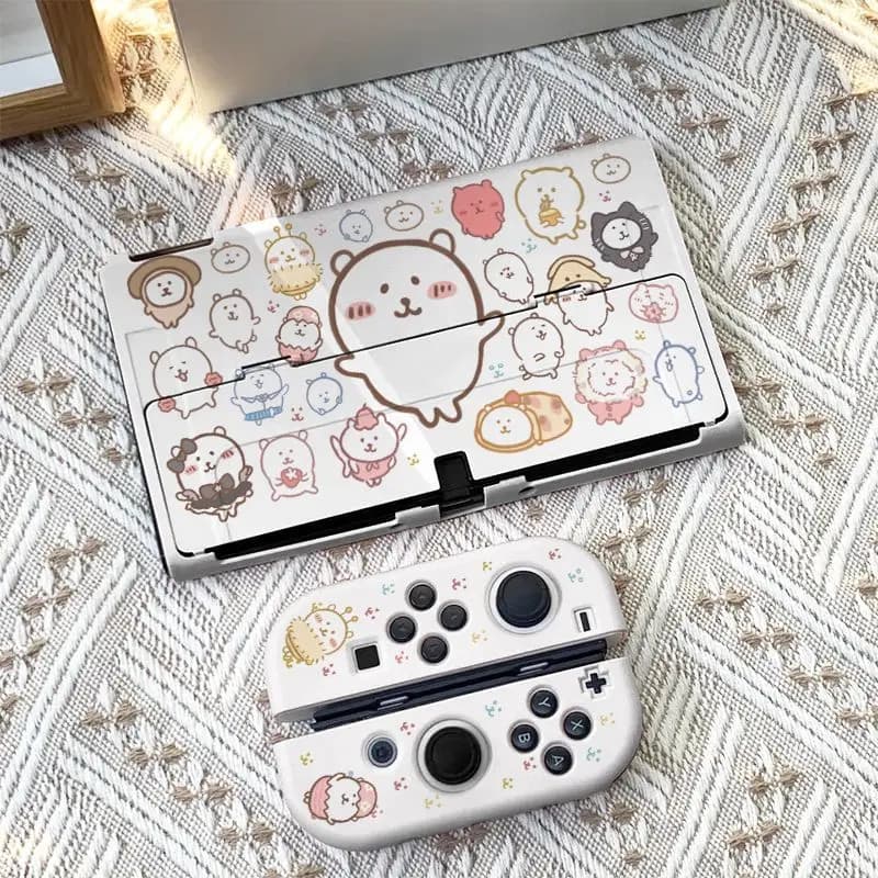 Custodia Protettiva Anime Chiikawa Orso Autodepreciantesimo per Switch OLED, Custodia Protettiva Carina Anti-caduta, Accessori Nuovi per Console da Gioco