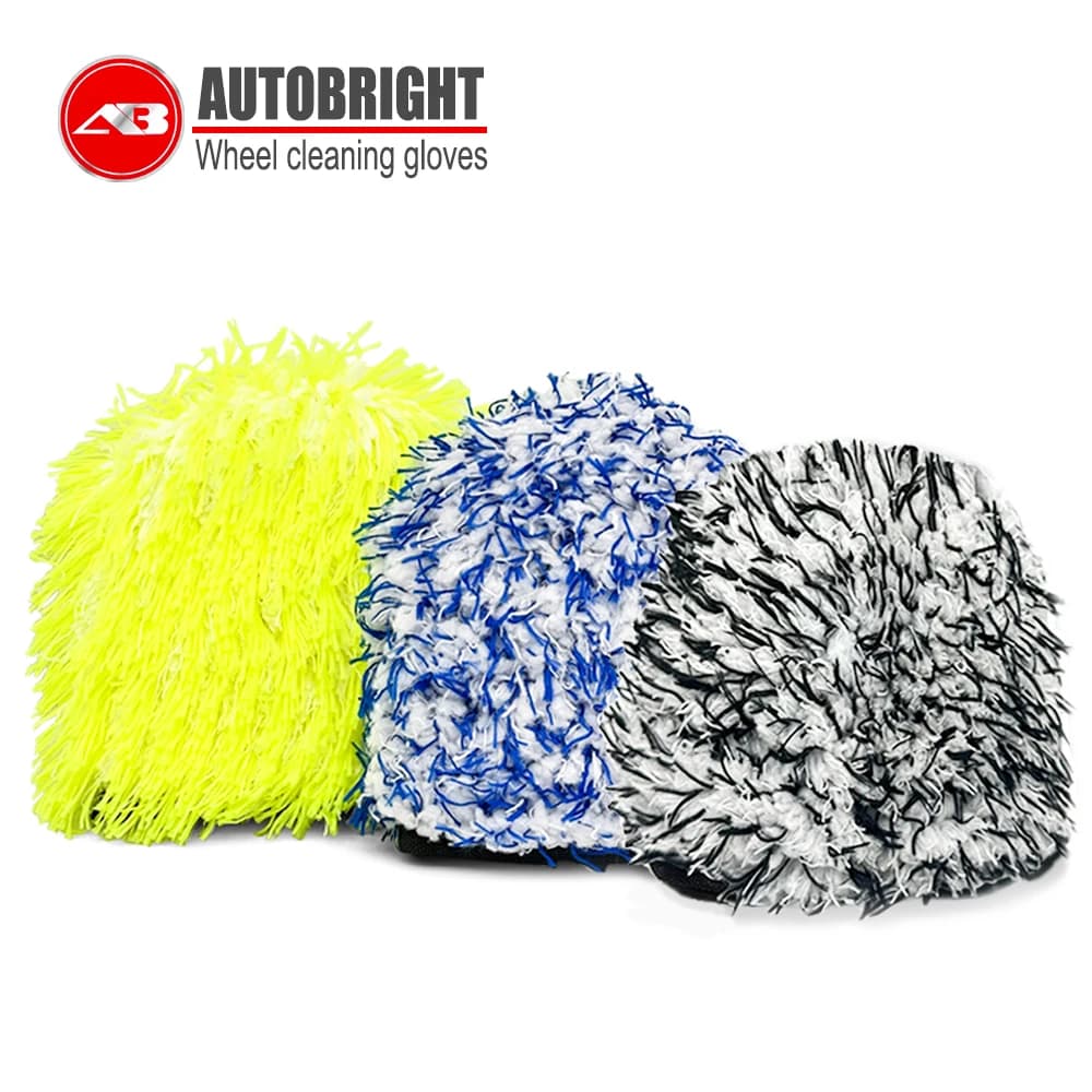 Guanto per Pulizia Cerchioni AUTOBRIGHT in Microfibra, Rimozione Polvere e Sporco, Pulizia Speciale per Bordi e Retro, Lavaggio Auto Specializzato