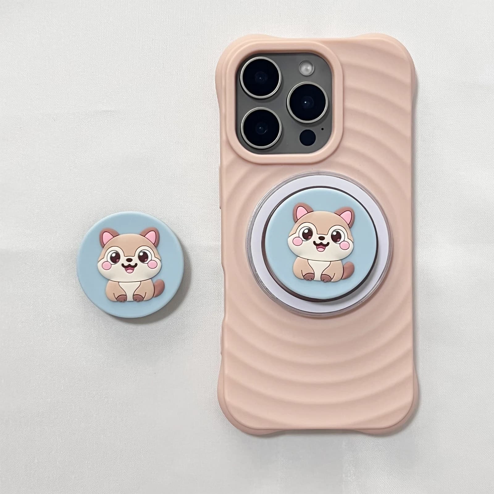 Morbido simpatico animale adorabile cucciolo supporto per cellulare Griptok supporto per telefono supporto per iPhone 17 iPhone 16Pro Max Samsung