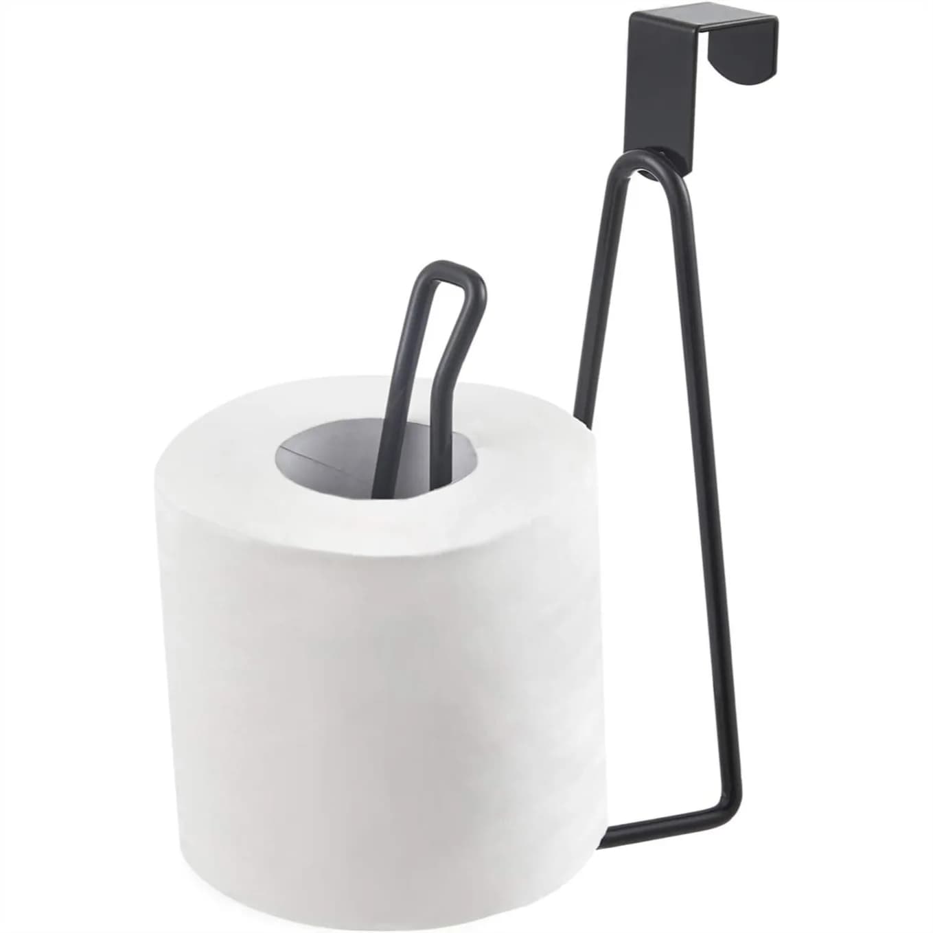 Portarotolo da terra per carta igienica, dispenser in metallo per rotoli di carta igienica per l'organizzazione del bagno, nero