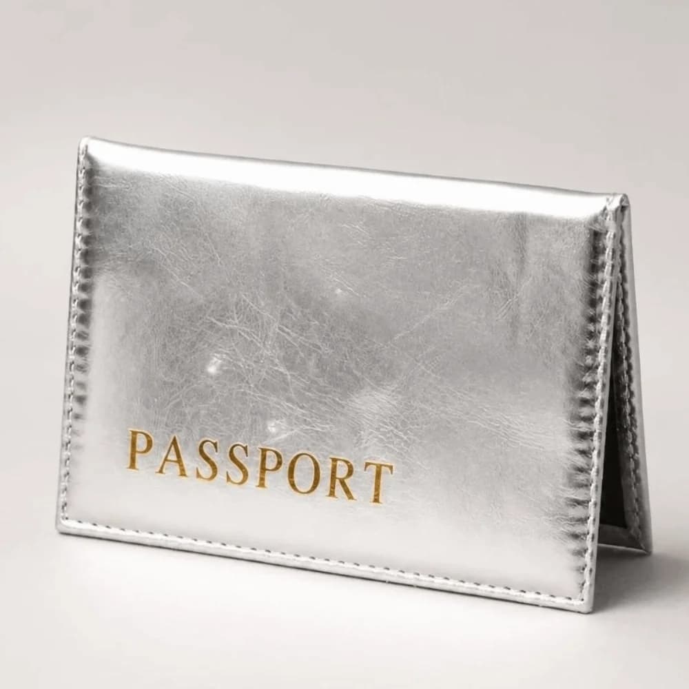 Fashion PU Leather Passport Holder Glossy Paillette Multi-function Passport Cover Waterproof Business Credit Card Case Travel
