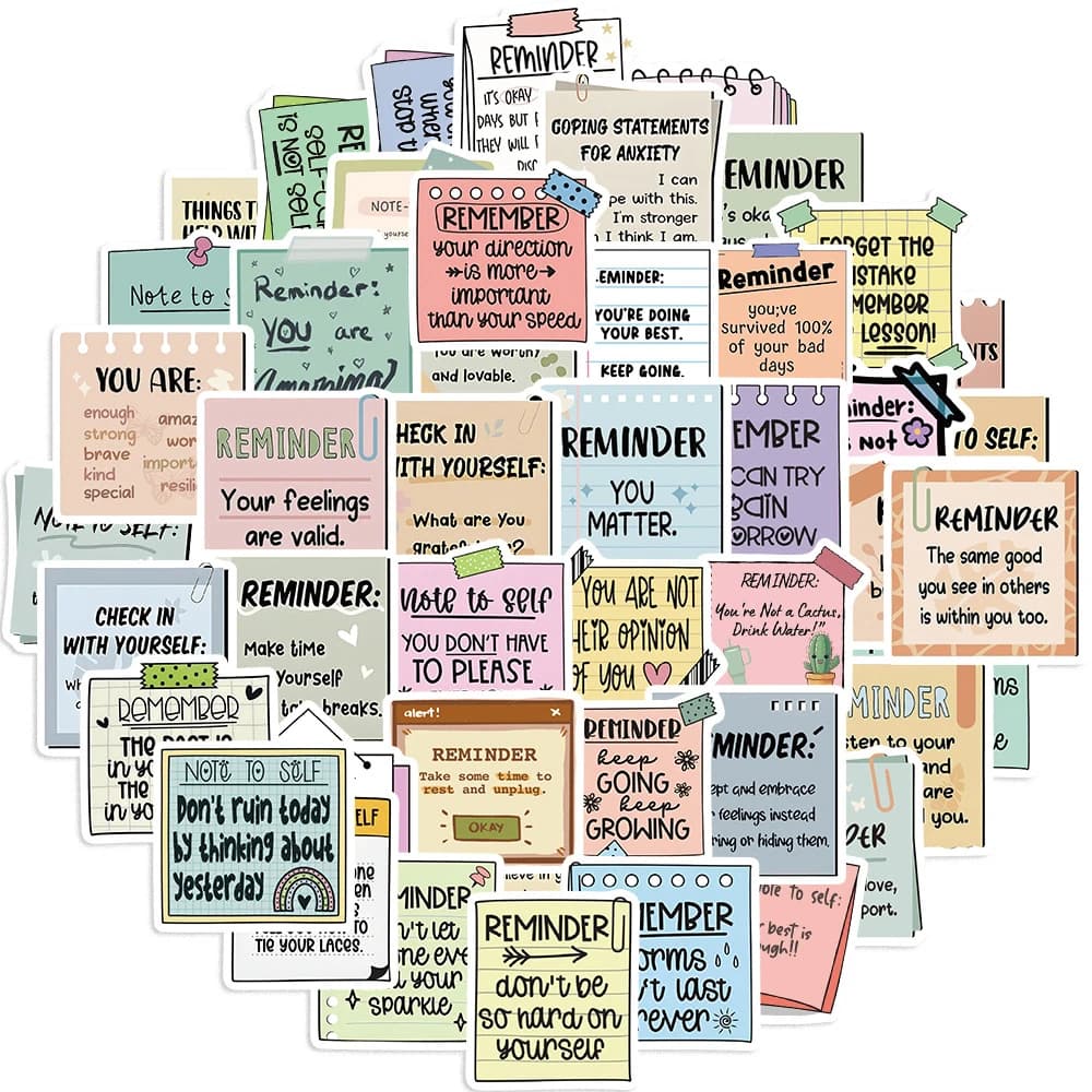 10/30/50/100pcs Cartoon Incoraggiamento Nota Adesiva Graffiti Adesivi Carino Frase Motivazionale Decalcomanie Decorazione Del Computer Portatile adesivo