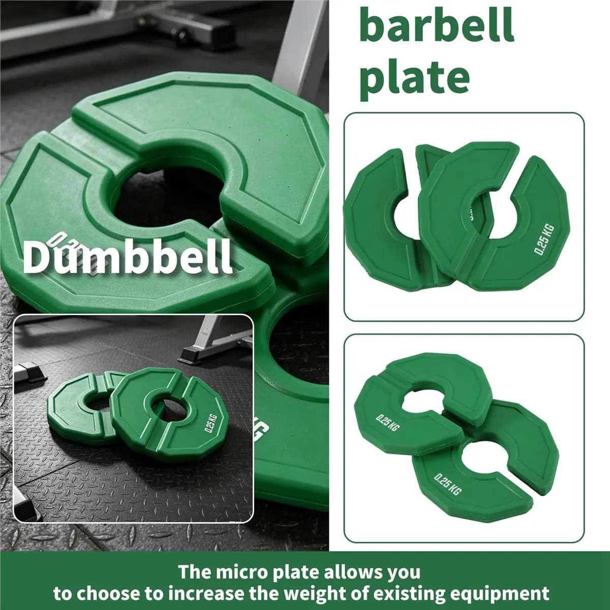 didyou 2PCS Gym Micro-Type Plates Dumbbell Fractional Weight Plate Rubber Fractional Weight Plates Add-on Aperture 35mm 0.25KG