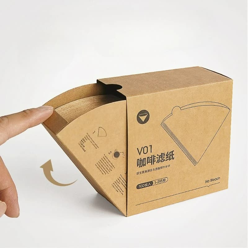 Non-bleached Natural Paper Filters, Disposable, Cone, Coffee, Suitable for Drop Machines and Compatible with Pour Over Coffee maker