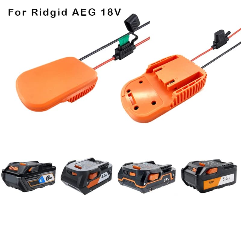 14 AWG Power Wheel Adapter for Ridgid AEG 18V Hyper Li-ion Battery Power Connector Dock DIY Battery Converter 12 Gauge Robotics
