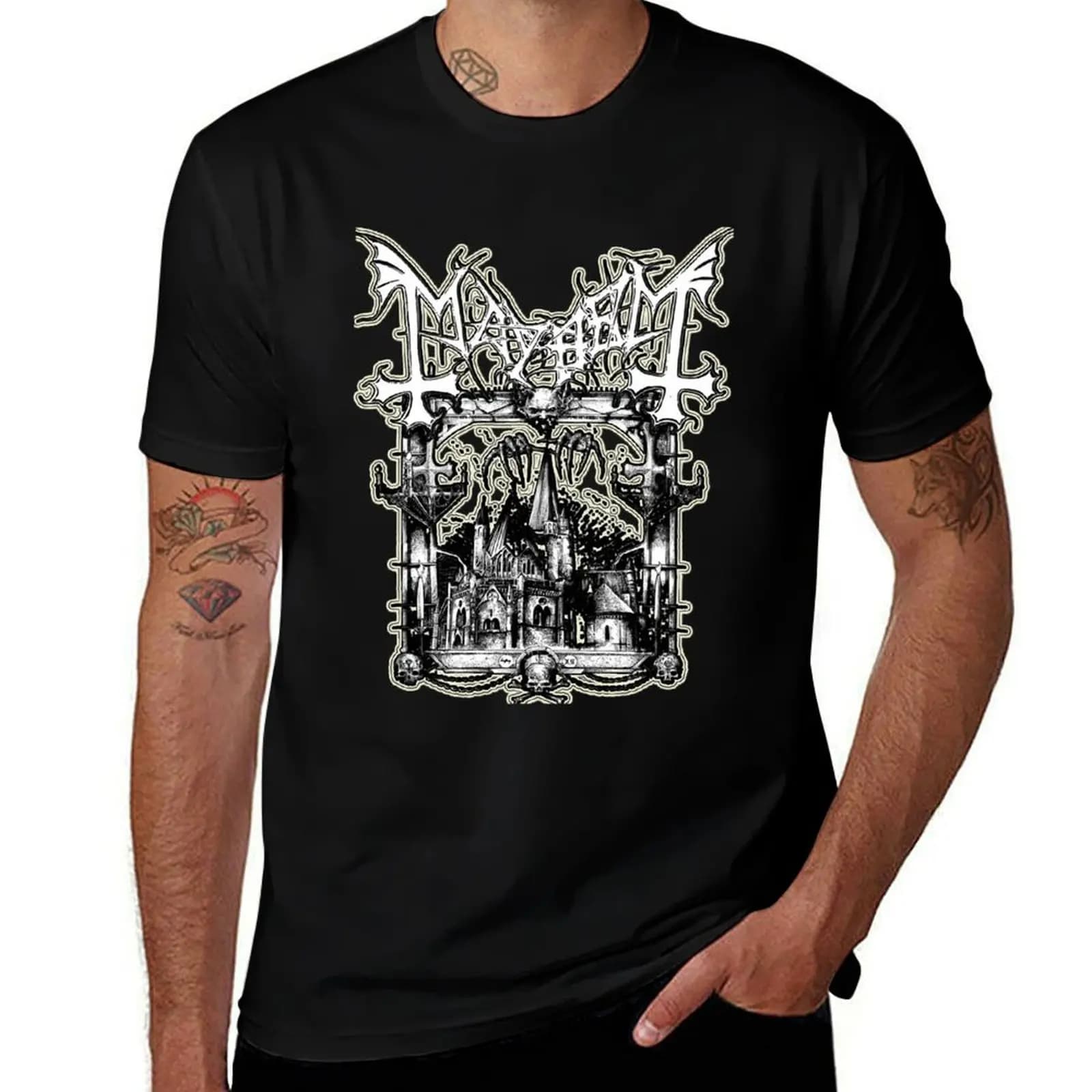 kuyou Design Art Loggo Band - mayhem - Trendy T-shirt for sellers, Short Sleeved T-shirt with Odor Resistant