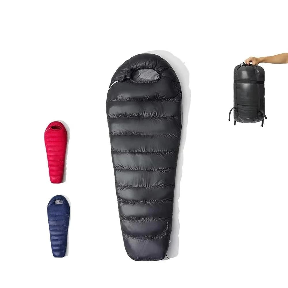 Sacco a Pelo Leggero in Piuma Stile Mummy B1200, Resistente al Freddo Invernale per Adulti, per Campeggio all'Aperto