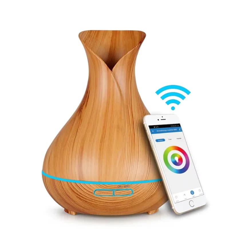Wifi Smart Life Home Wood Grain Fragrance Scent Essential Oil Diffuser Ultrasonic Mist Humidifier
