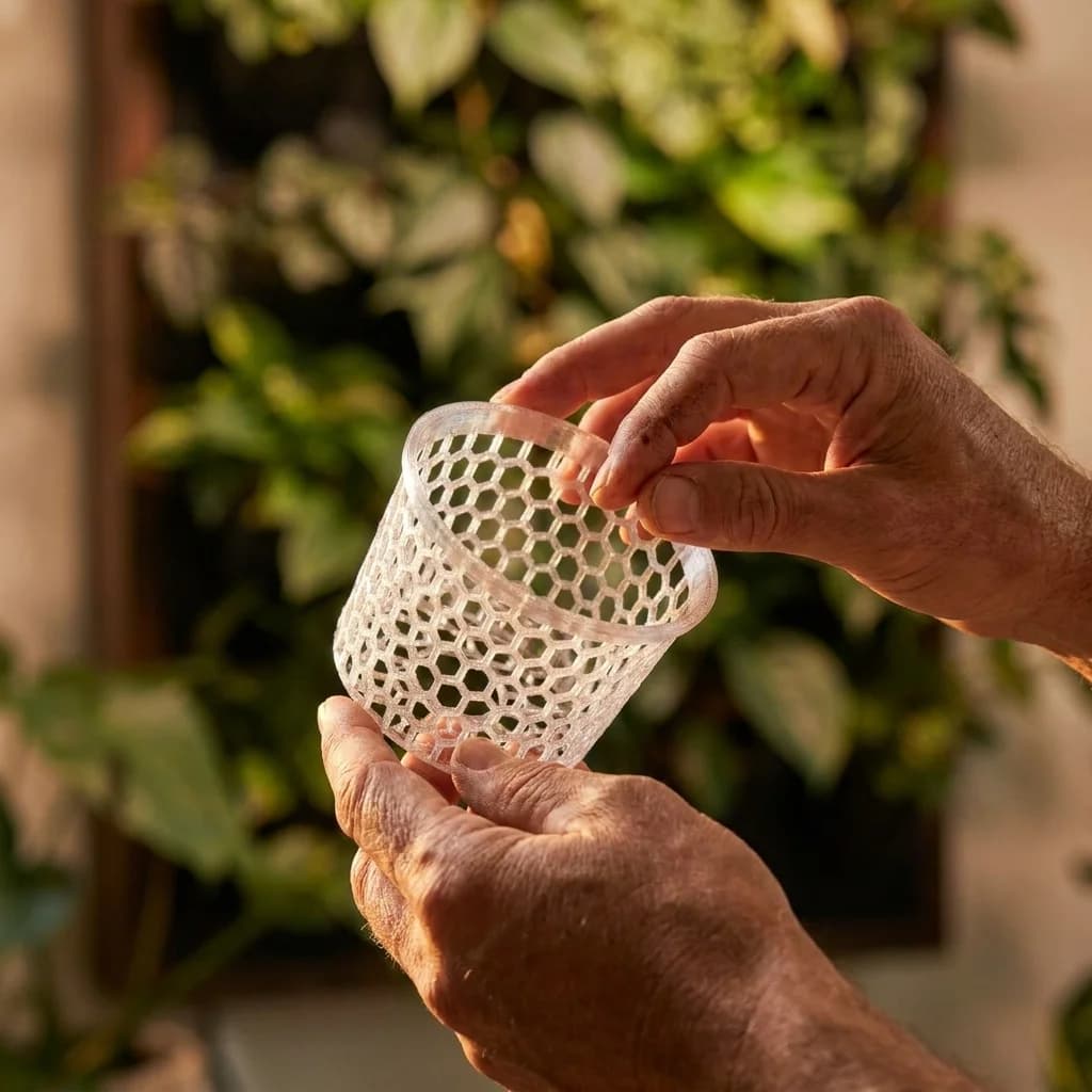3D Printed Hydroponic Plant Fixing Basket Breathable Mesh Pot Root Support Cup Indoor Vase Planting Accessory slight flaw