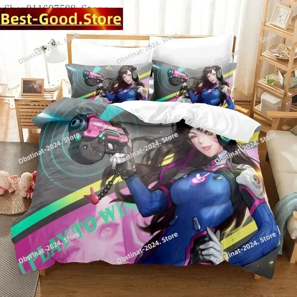 2025 Anime Overwatch Gioco Set biancheria da letto Set letto stampato con federa Copripiumino morbido singolo matrimoniale Queen Super King Size