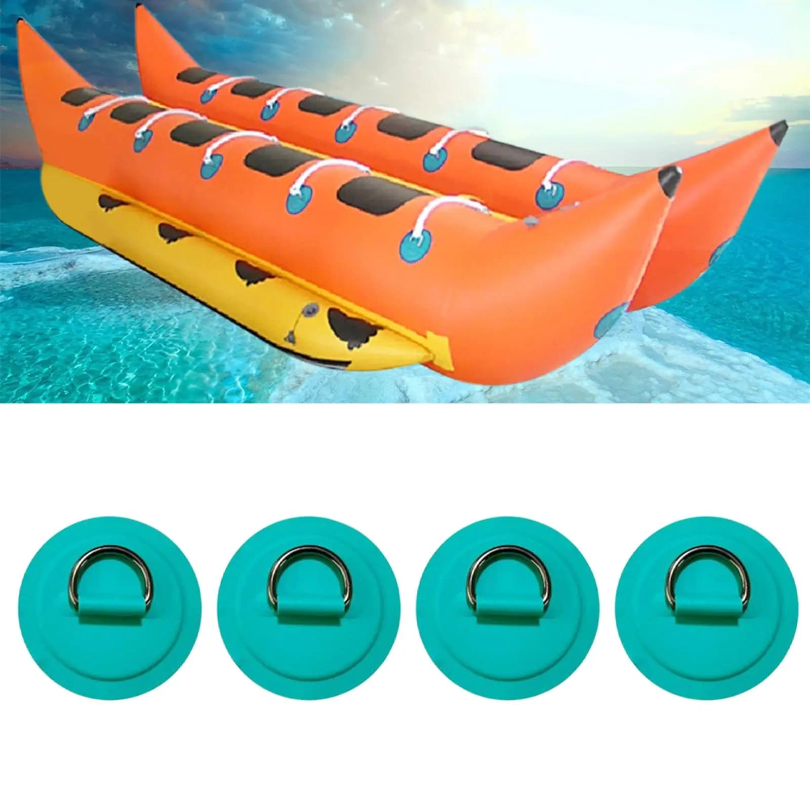 Nylon D Rings Patch 8cm Tie Down Pad Surfboard Deck Supplies for Inflatable Boat Kayak Paddle Board Use