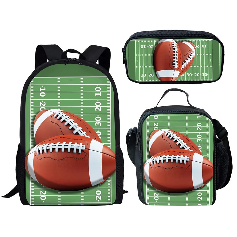 Classic Popular Funny Ice hockey rugby 3D Print 3pcs/Set pupil School Bags Laptop Daypack Backpack Lunch bag Pencil Case