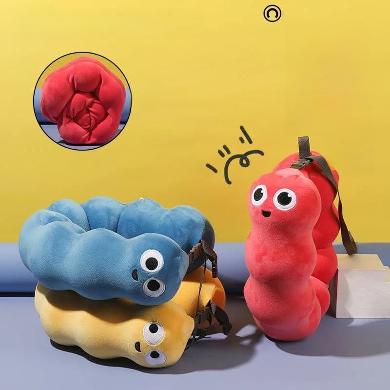 Cuscino da Viaggio Creativo a Forma di Serpente, Supporto per il Collo Portatile per Ufficio e Aereo, Imbottitura in Memory Foam
