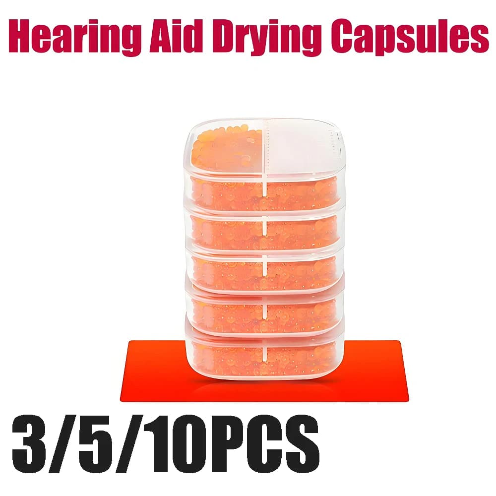3/5/10 Pezzi Capsule Essiccanti per Apparecchi Acustici, Deumidificatore e Pallet di Asciugatura per BTE