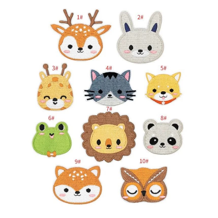 10 pezzi leone rana animali toppe ricamate termoadesive su abbigliamento borsa per cappelli materiale per la riparazione di scarpe confezione regalo per telefono decorazione accessorio fai da te