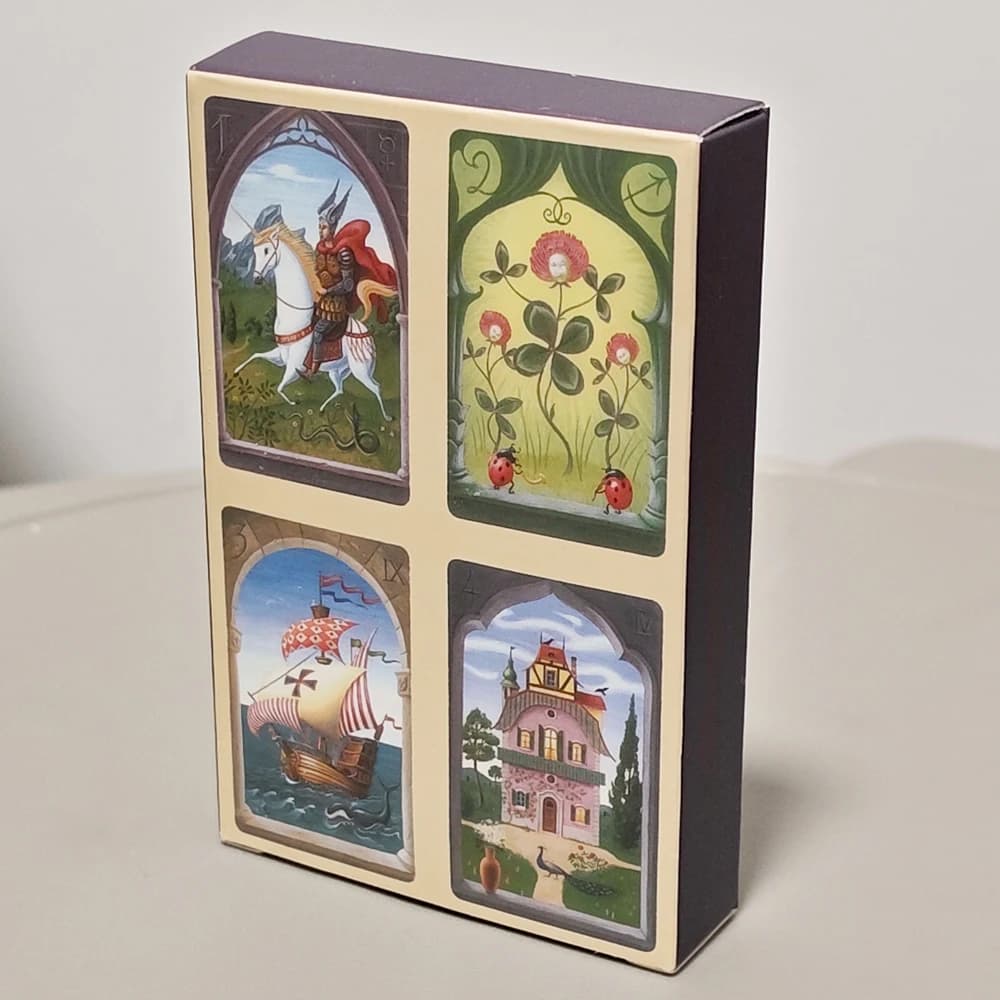 36 Carte Lenormand 9*6cm Mazzo Lenormand Mistico Stampato su Cartoncino Doppio Goffrato 350GSM
