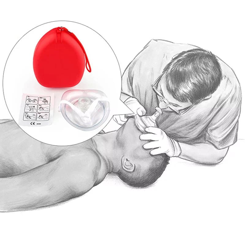 Artificial Breathing Mask with Unidirectional Valve, RCP Training Accessories and Relief Protection