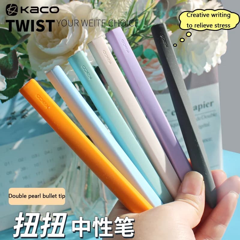 KACO TWIST Gel Pen,0.5mm Black Ink High Capacity&Fast DrySmooth Writing For Sign,Planner,Exam Stress Relief Comfort SiliconeGrip