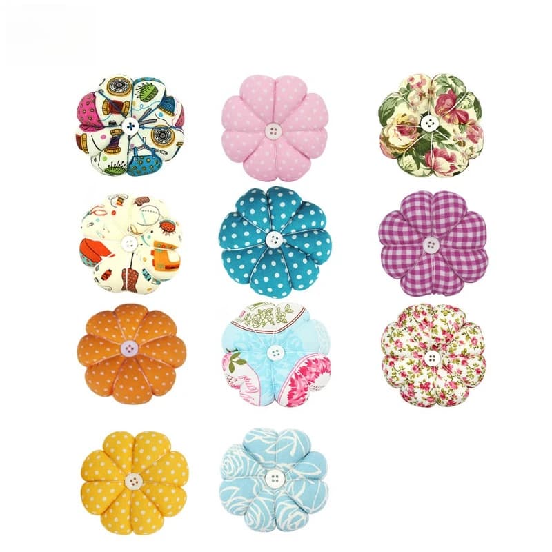 Fabric Needle Pad Tool Pumpkin Needle Insert Bag Flower Wrist DIY Handmade Female Red Needle and Thread Storage Device