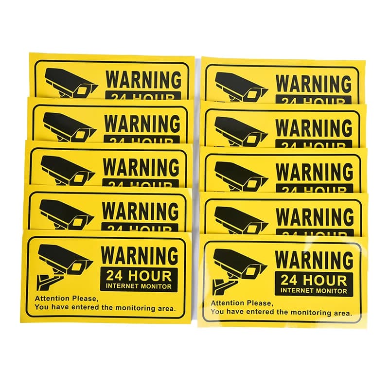NUOVA OFFERTA: 10 Adesivi per Auto con Avviso di Videosorveglianza 24 Ore su 24 per Telecamere di Sicurezza CCTV