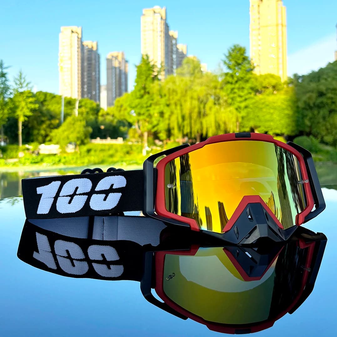 100 Occhiali da motocross Ciclismo MX ATV Occhiali da casco da moto Occhiali da corsa fuoristrada Occhiali da moto Dirt Bike Gear