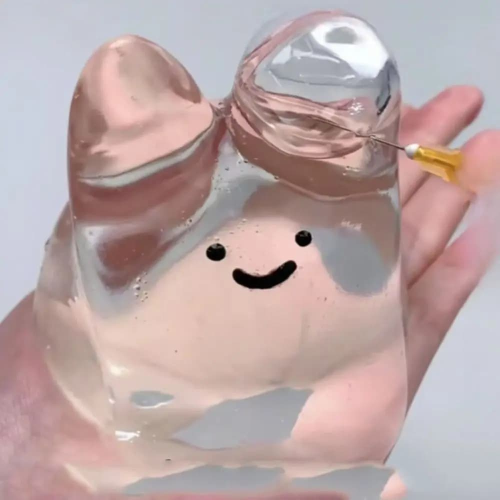 Simulation Rabbit TPR Crystal Ball Transparent Solid Water Ball Pinching Toy Creative Realistic Bubble Rabbit Pinching Toy