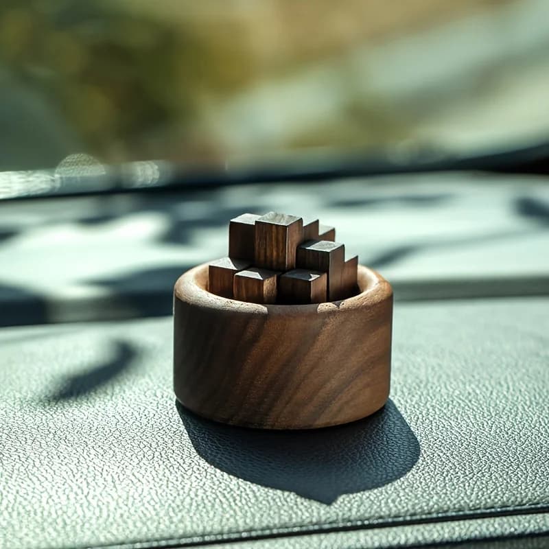 1pc Portable Wooden Incense Burner, Car Diffuser, Suitable For Cars & Homes - Adjustable, High-End Fragrance Decoration