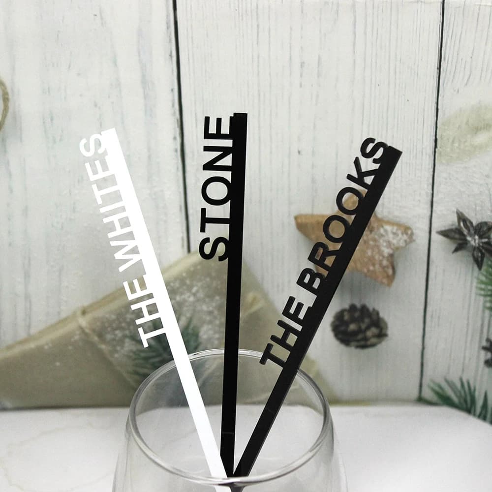 12/30/50/80PCS Personalized Drink Name Stirrers Swizzle Sticks Cocktail Party Bar Stir Sticks Wedding Drink Sticks Party Shower