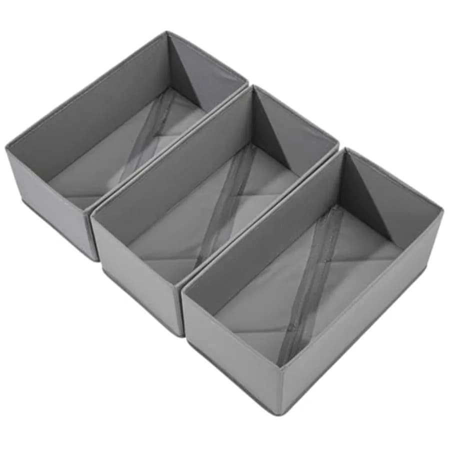 Sock Drawer Organizer Pack - Collapsible Fabric Storage Bins for Underwear Divider, Small Closet Organizers with Compartments