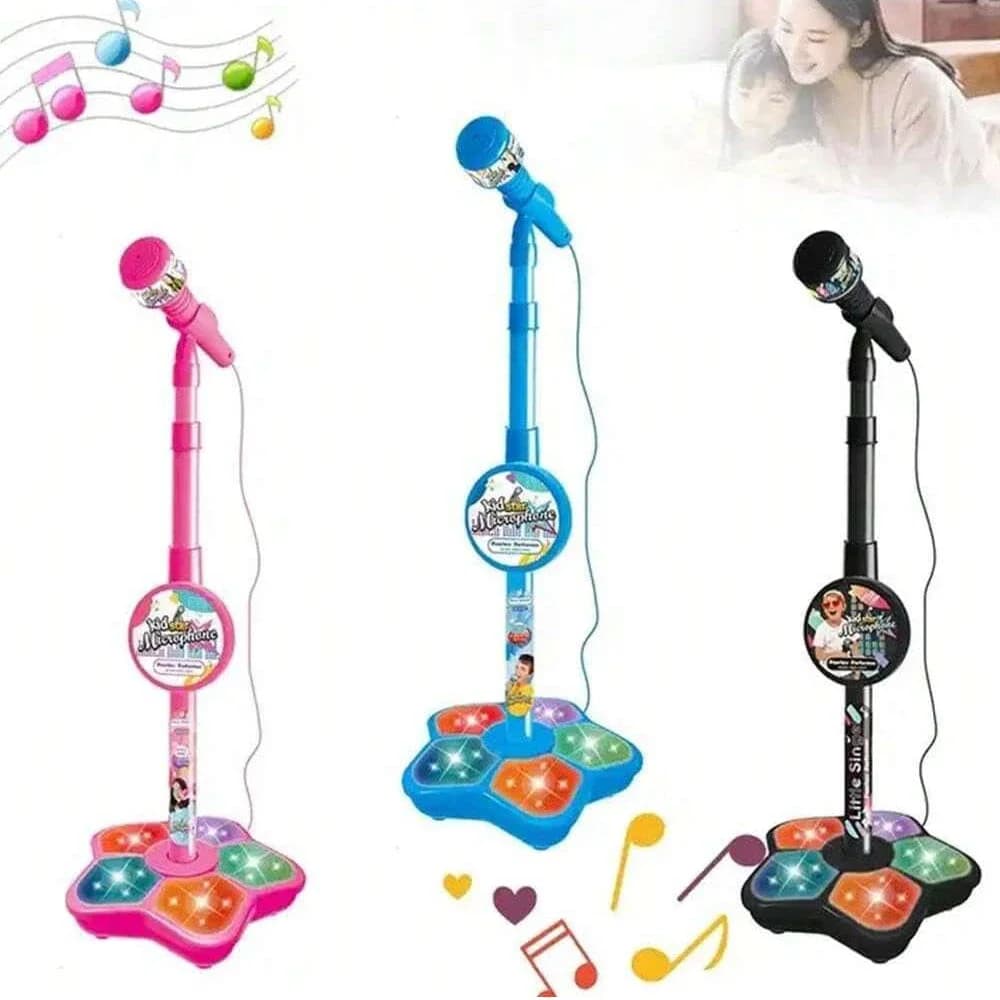 Supporto per microfono per bambini Giocattoli Macchina per karaoke con supporto per microfono per feste durevole elettronico portatile per bambini