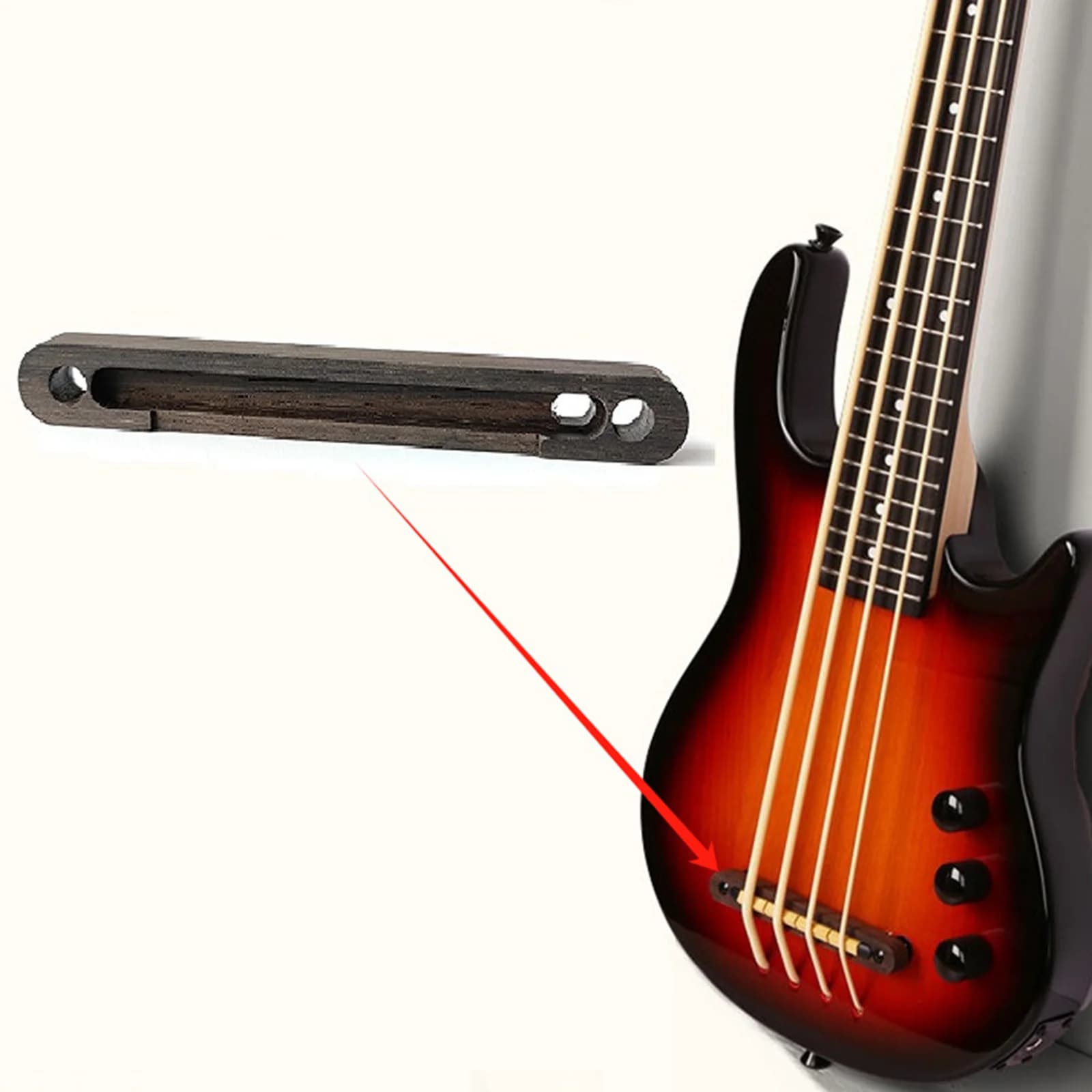 Ponte per chitarra in legno Robusto aggiornamento fai-da-te in palissandro Sostituisci riparazione ukulele Strumento per liutaio Sostituzione del ponte della parte dello strumento musicale