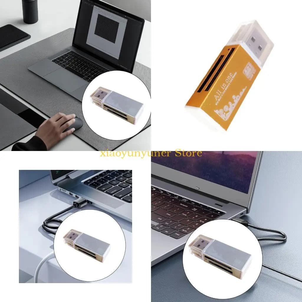 P9JB Fast Speed USB 2.0 Memory Card Reader Adapter For MS TF and More Cards