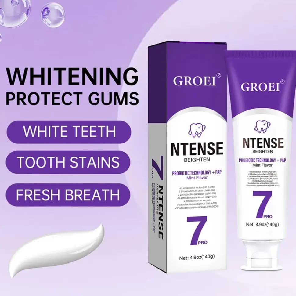 140 g probiotic toothpaste, no fluoride, whiten effectively, lightens, removes plaque and dental calculation spots, fresh breath