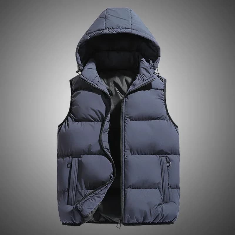 Gilet senza maniche da uomo gilet con cappuccio solido giacche Hot Fashion uomo inverno tasche Casual gilet giacca antivento Plus Size