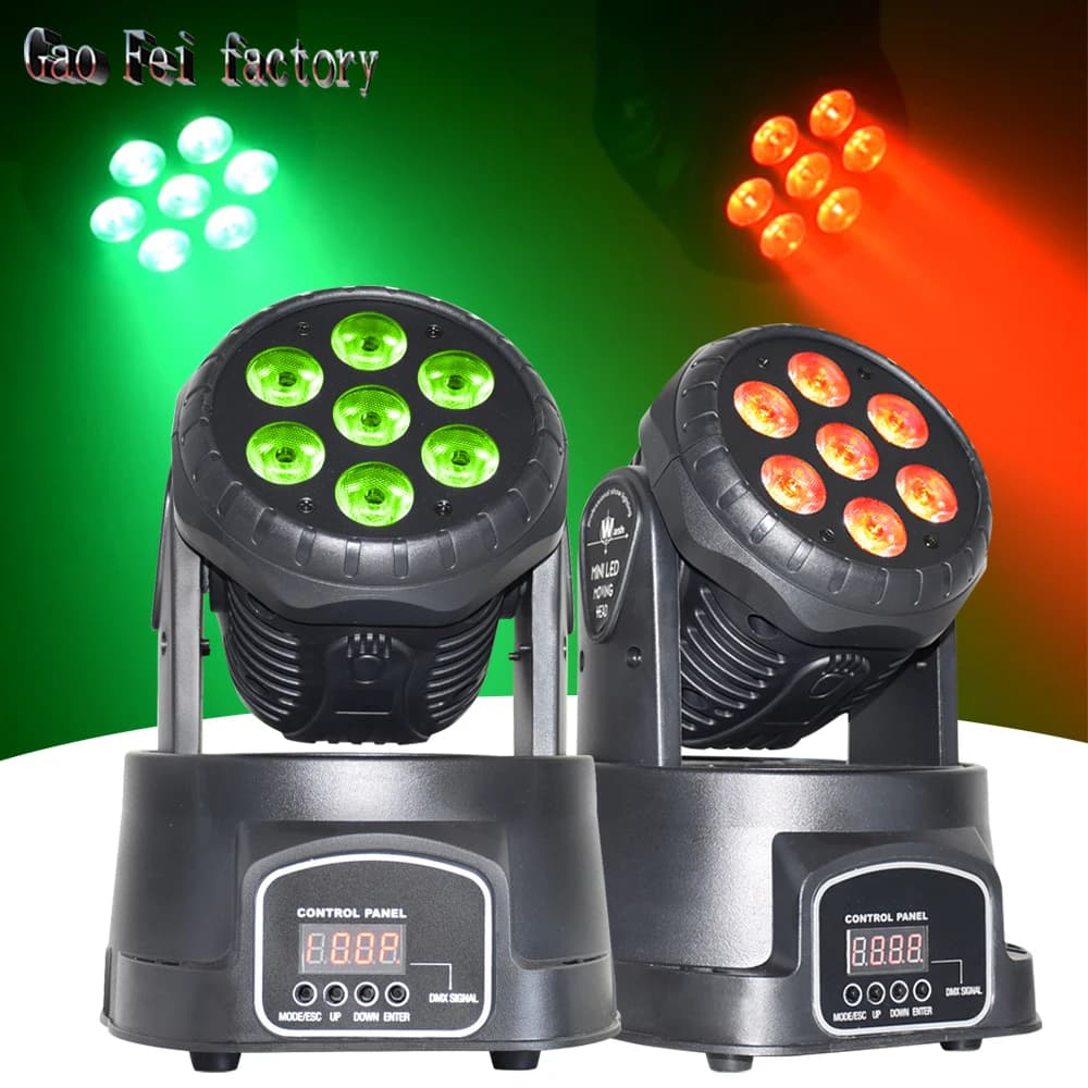 Mini Led 7x12W Luce a testa mobile piatta Par 7x12W RGBW 4in1 Effetto di lavaggio per DJ Suono Active Club Bar Luci da festa