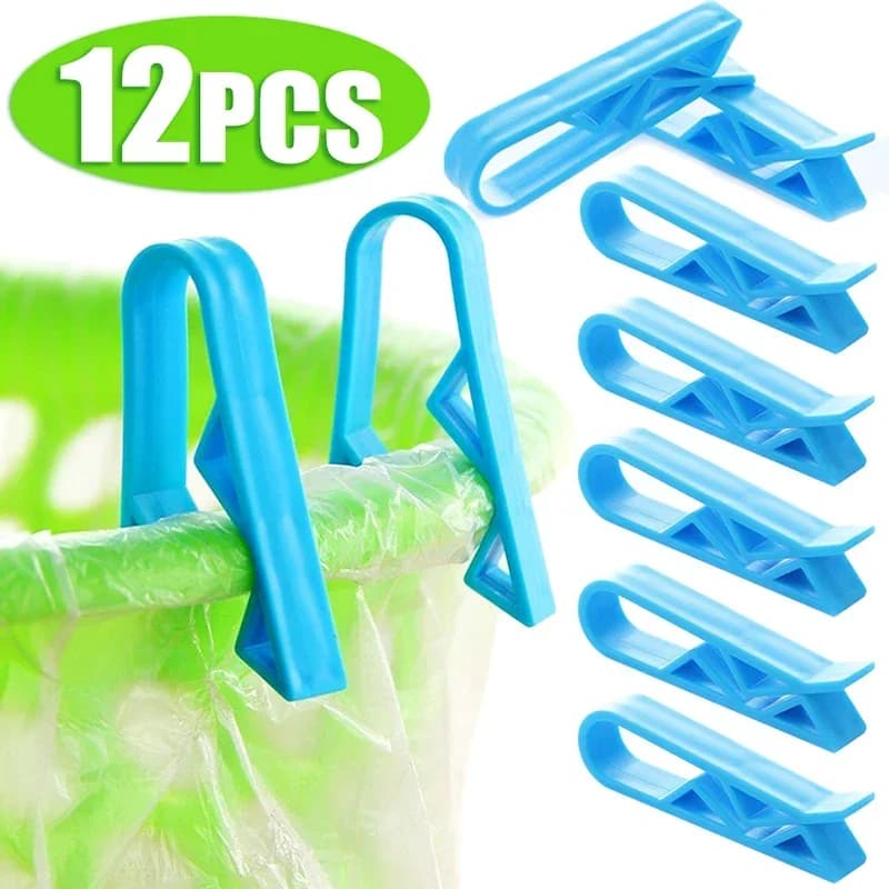 2-12 pezzi sacchetto della spazzatura clip fissa cestino della spazzatura cestino dei rifiuti supporto antiscivolo morsetto sacchetto della spazzatura clip di tenuta gadget di stoccaggio della cucina