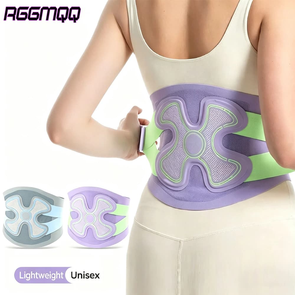 Ultra Thin Tummy Control Compression Lumbar Belt with 4 Steel & 2 Spring Detachable Stays, Back Brace for Running,Hiking,Sports
