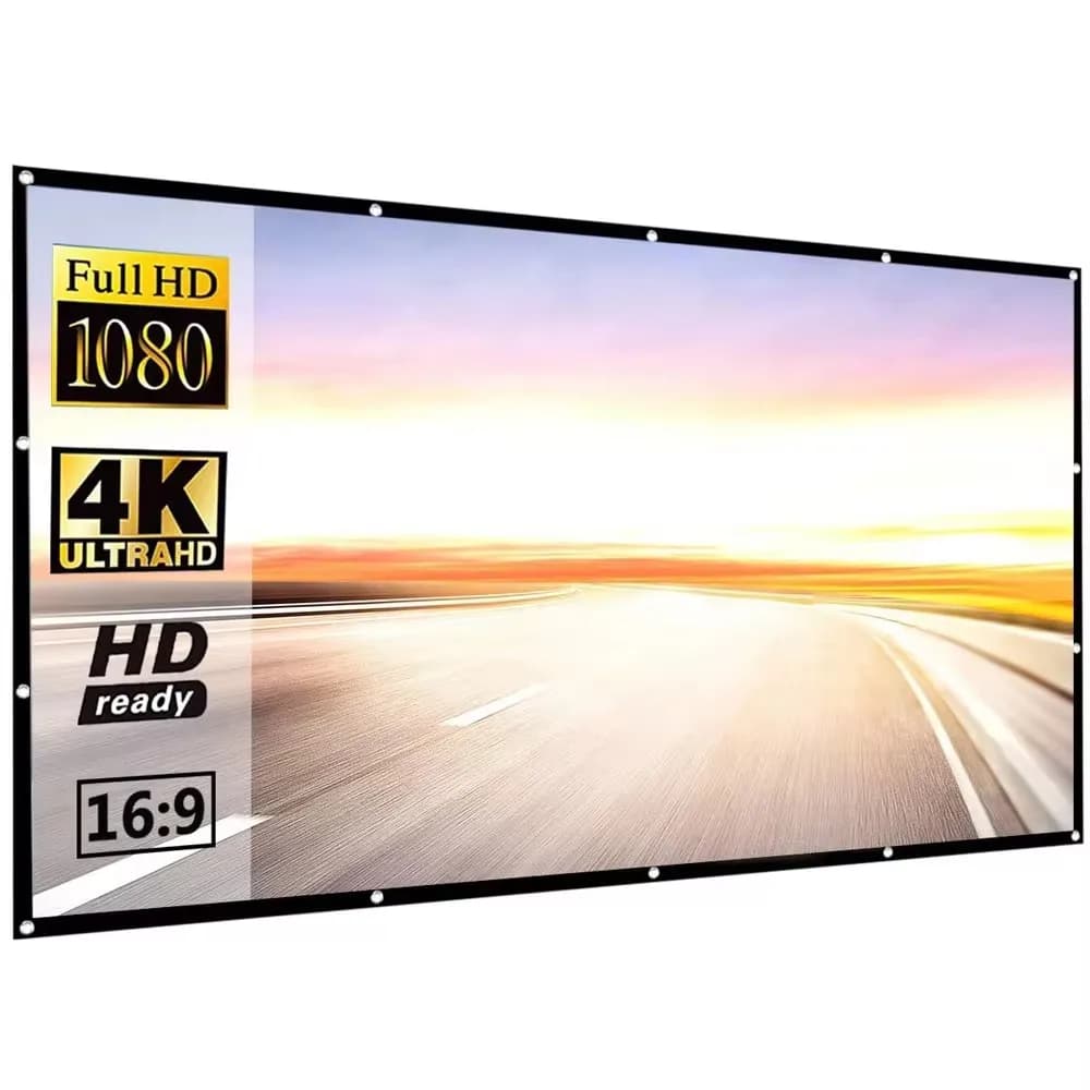 Simple Foldable Projection Screen 60 72 84 100 120 150 inch 100inch Curtain 16:9 Outdoor Full HD 2K 4K Projector Screen Curtain