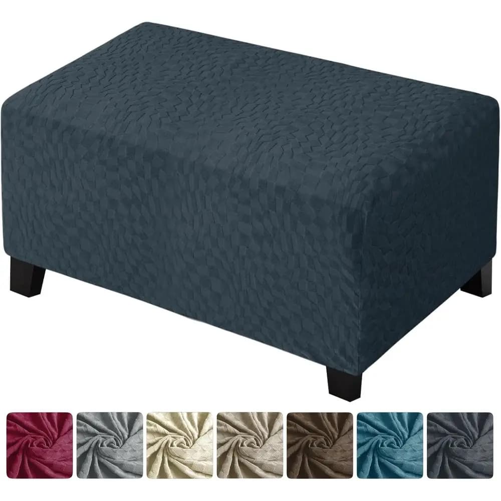 ZNSAYOTX Ottomans Cover 2025 Fodere poggiapiedi rettangolari alla moda, Copri sgabello quadrato universale con fondo elastico, Morbida Durab