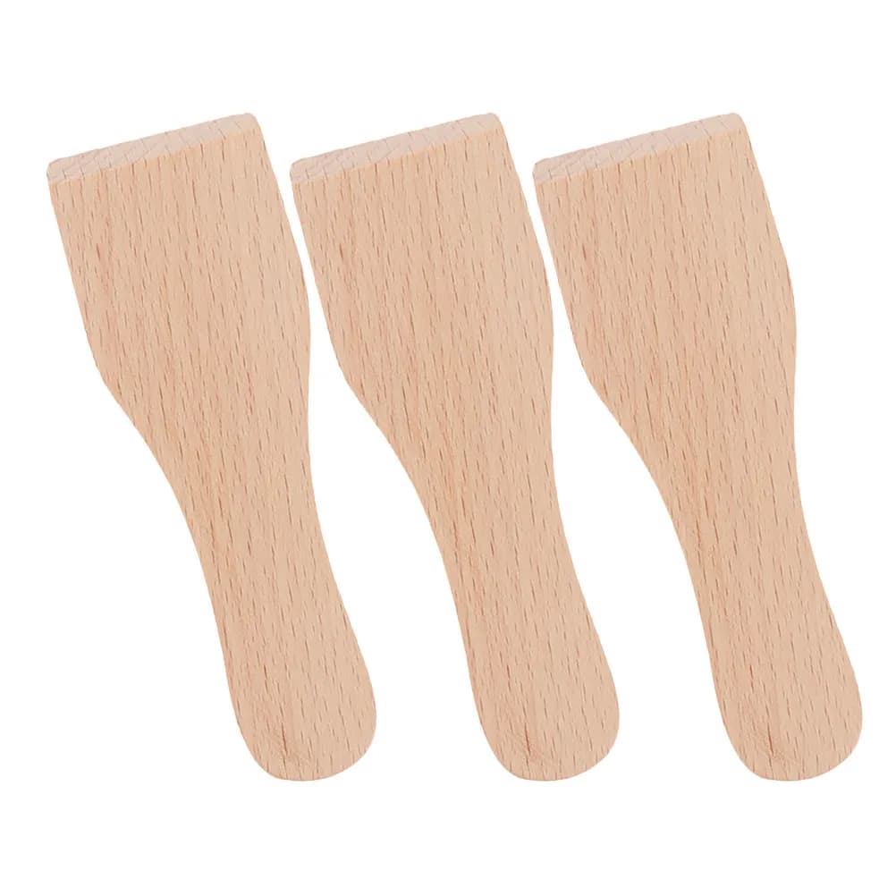 3Pcs Wood Pizza Spatula Multipurpose Wooden Baking Scraper Cake Cream Scraper Flat Wood Spatula for Cooking Baking