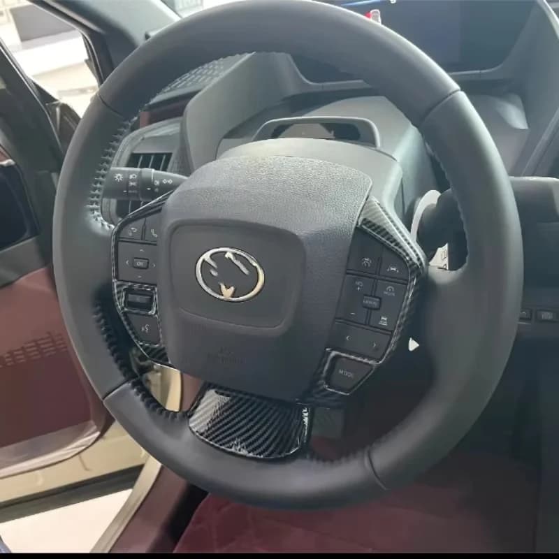 For Toyota BZ4X EA10 2022 -2024 Carbon fiber interior accessories Car steering panel Decoration cover Trim Printing Sticks