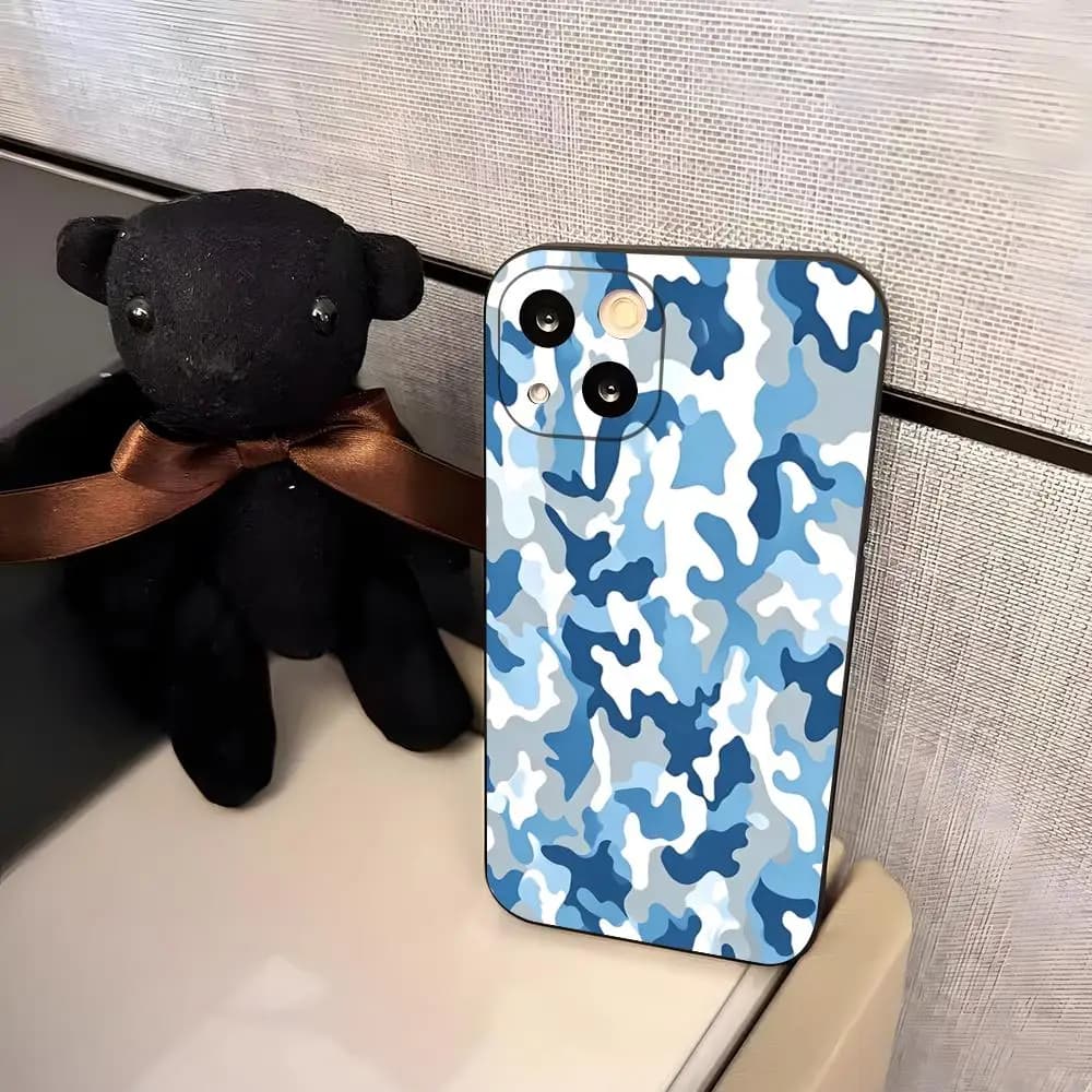 Woodland Desert Digital Camouflage Phone Case For IPhone 17 Pro Max 17e 16 15 14 Pro Max 13 12 Air Plus Silicone Cover